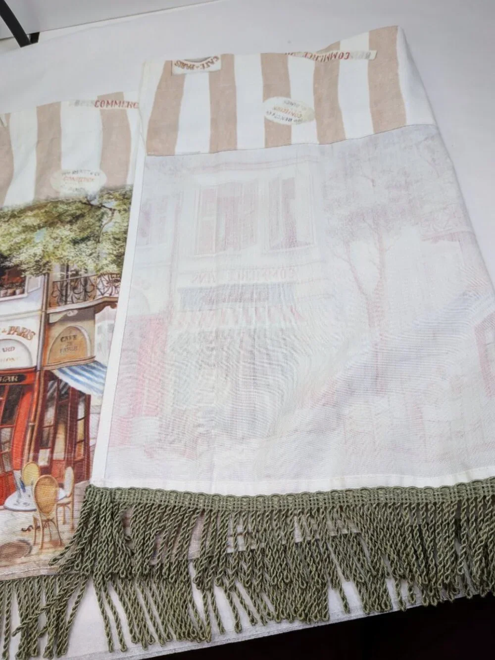 French Paris Cafe Bistro Window Valance Tier Curtains Pair Tweel Home 59